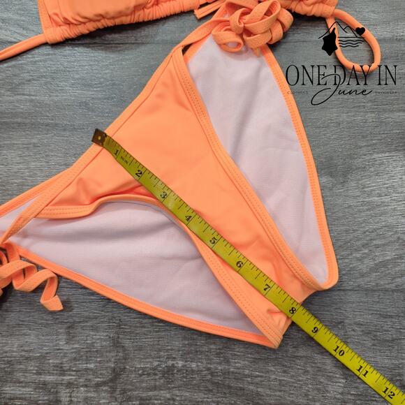 Adisputent Triangle Ruched Bikini Swimsuit Size S - Picture 3 of 4